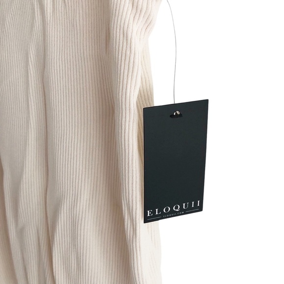 Eloquii Turtleneck Layering Ribbed Knit Cream Sweater Sleeveless Size 18/20 - Picture 8 of 11